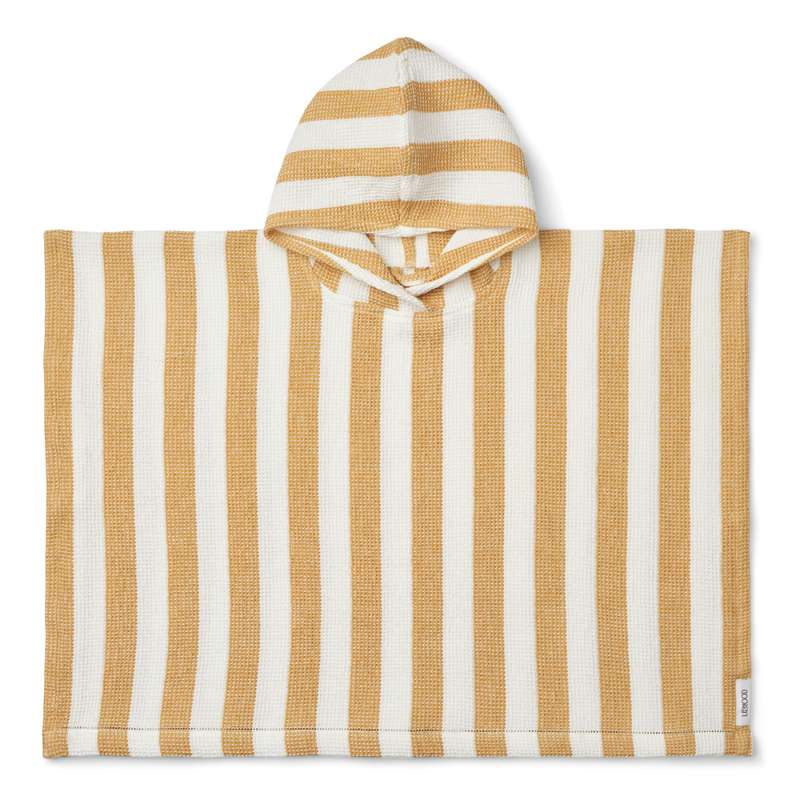 Billede af Liewood Paco Poncho - Stripes - White/Yellow Mellow - 7-8 år