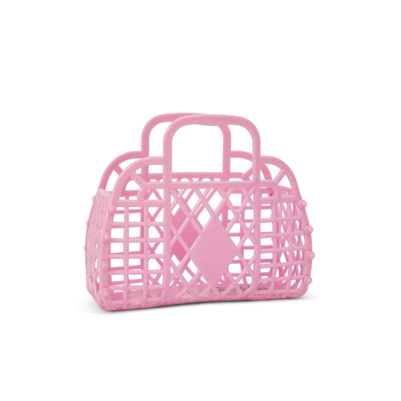 Se Sun Jellies Retro Basket Strandtaske - Mini - Bubblegum Pink hos Loukrudt