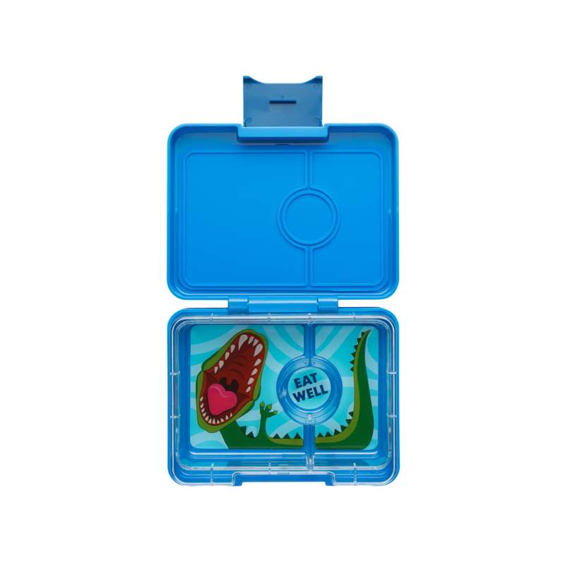 Billede af Yumbox Madkasse - Minisnack - 3 rum - Surf Blue/Dinosaur