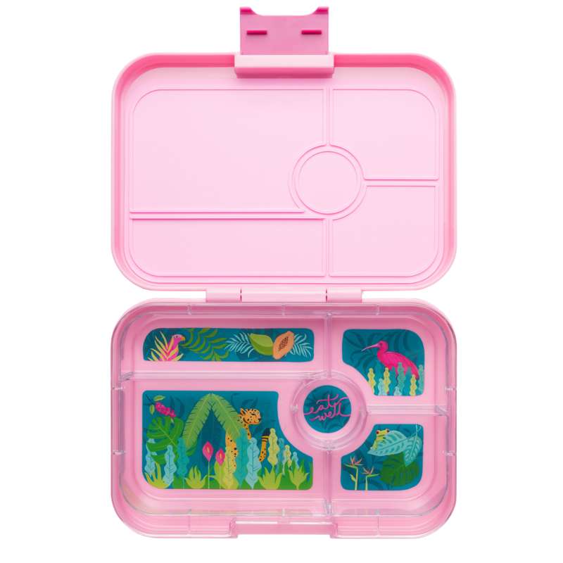 Se Yumbox Madkasse - Tapas XL - 5 rum - Capri Pink/Jungle Pastel hos Loukrudt