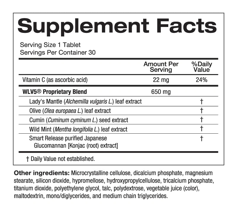 LipoValin ingredients label