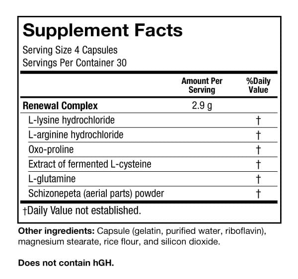 SeroVital Advanced supplement label evening blend