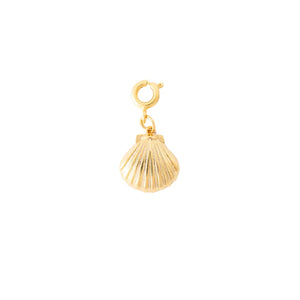 Gold Seashell Charm - Diamonds and Dinosaurs Children's Boutique