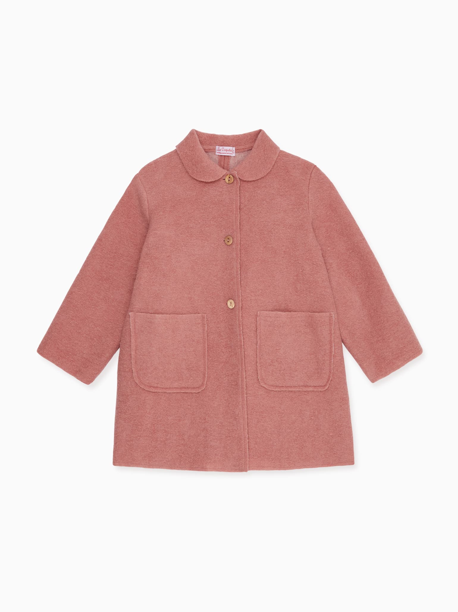 Image of Pink Henrietta Girl Wool Coat