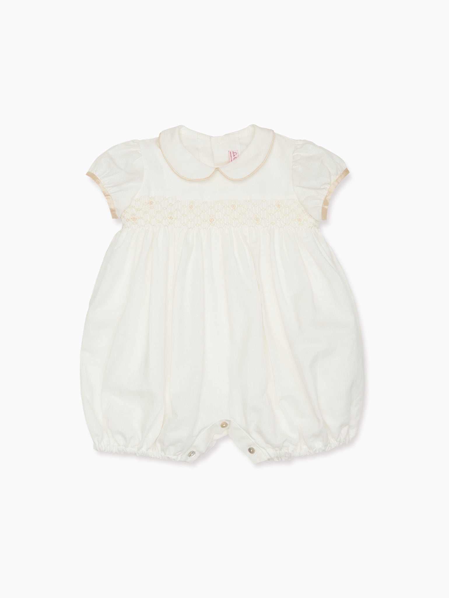 Image of Ivory Santina Smock Baby Romper