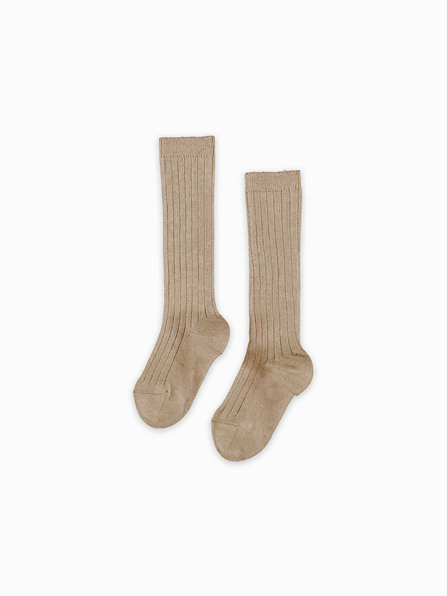 Image of Stone Ribbed Knee High Kids Socks