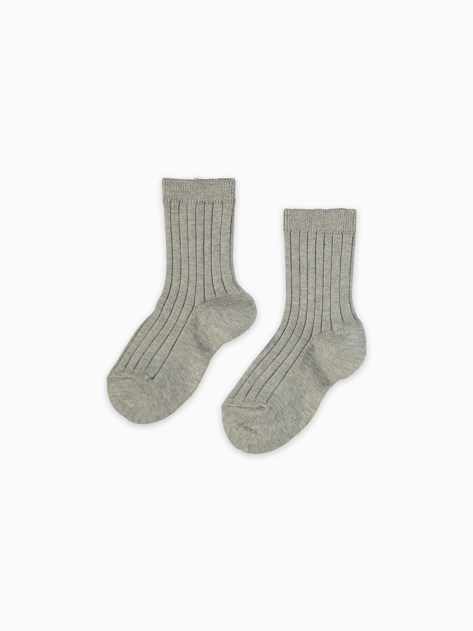 Olive Green Ribbed Short Kids Socks