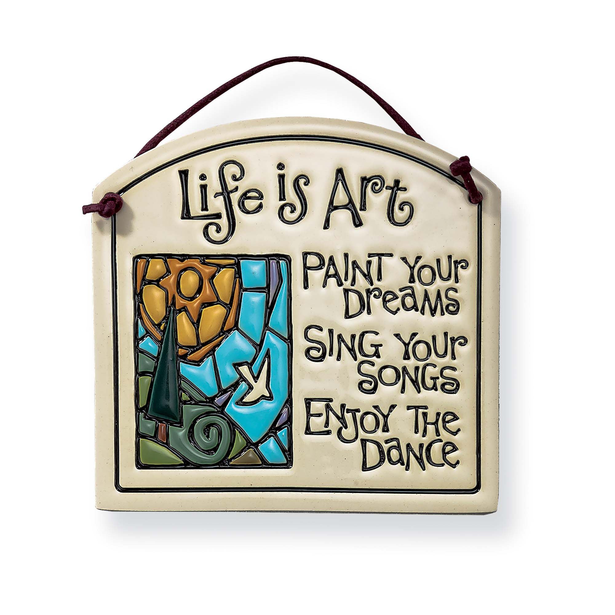 Life Is Art Ceramic Wall Plaque