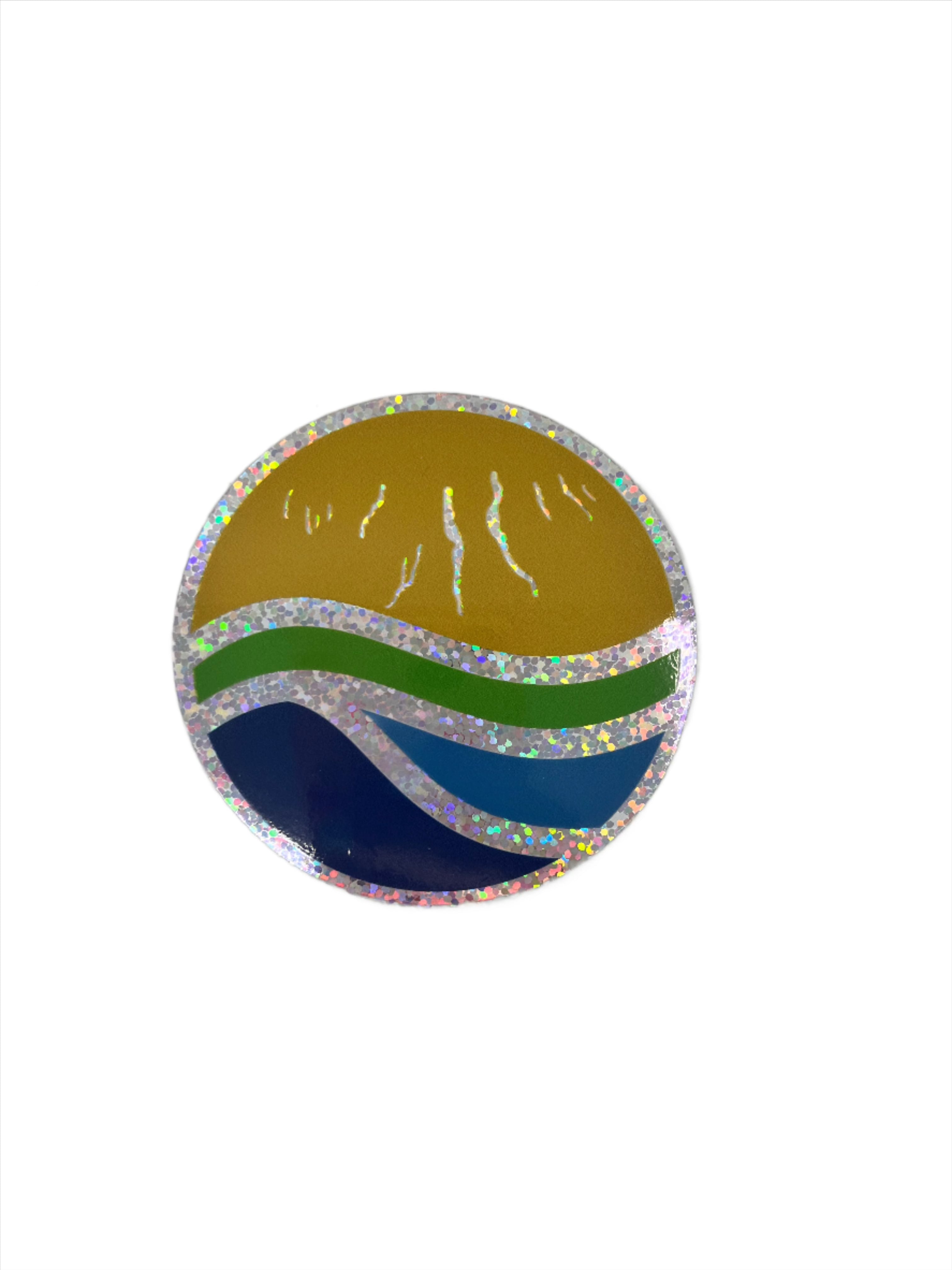 Finger Lakes Glitter Circle Sticker