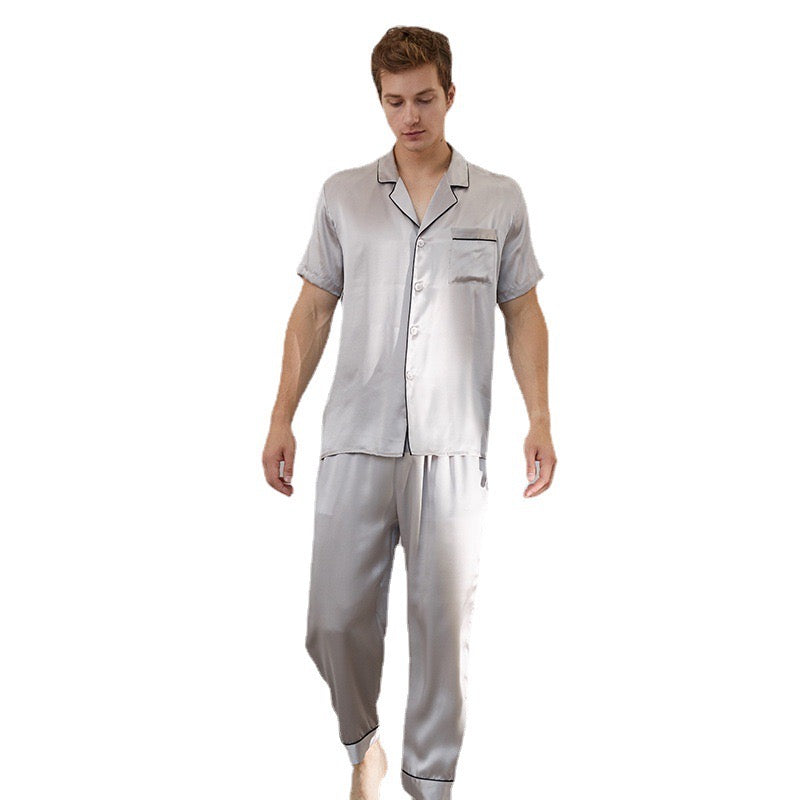 Men's Silk Pajamas with Short Sleeves – Peach and Plum NZ