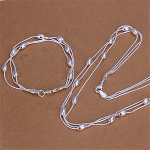925 Sterling Silver Fringed oval beads Chain - StressFreeGadgets