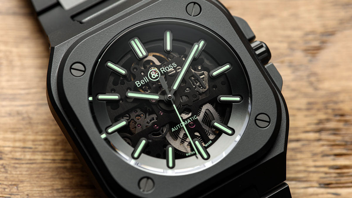 BELL & ROSS BR 05 SKELETON BLACK LUM CERAMIC