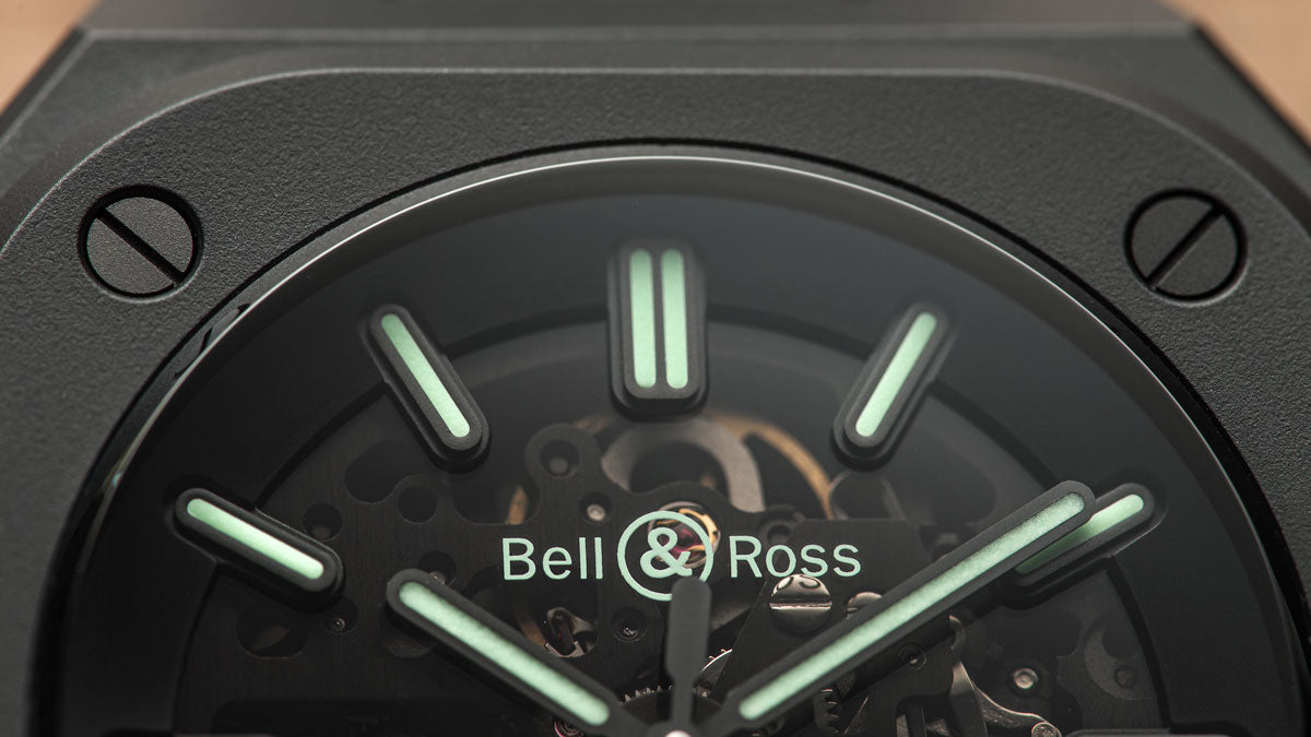 BELL & ROSS BR 05 SKELETON BLACK LUM CERAMIC