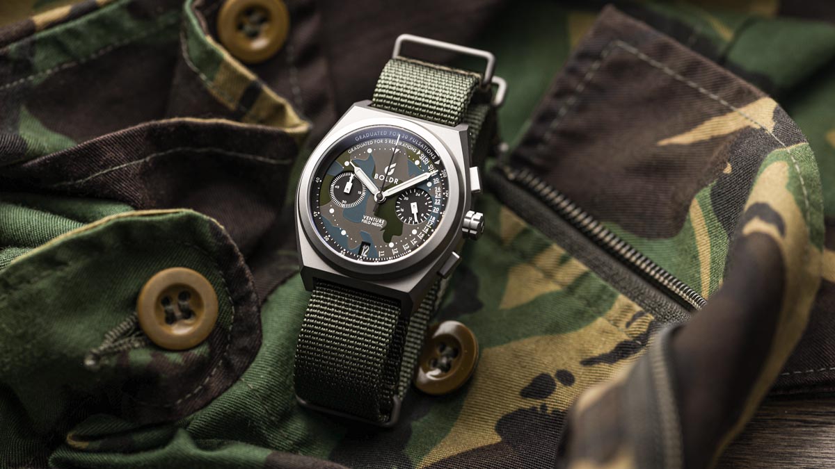 Boldr Venture Field Medic Camo Green Chronograph Watch