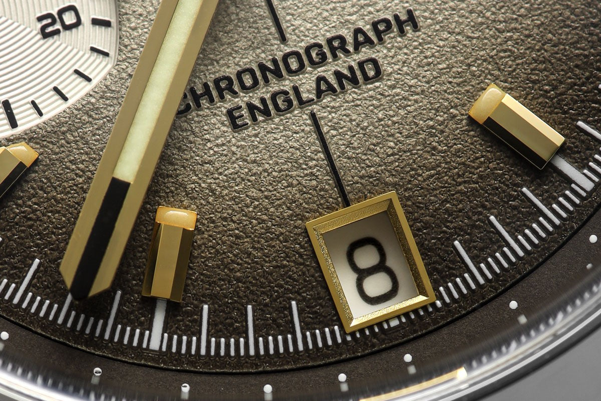 Geckota Chronotimer Chronograph Watch | Brown & Gold Fumé Dial 