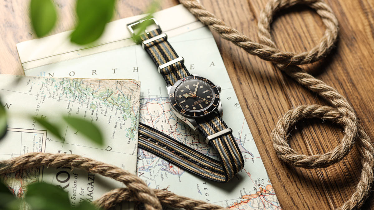 Tudor Black Bay 58 on WatchGecko Ridge British Military Watch Strap