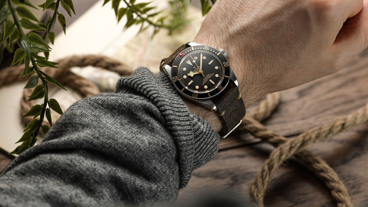 Simple Handmade Italian Leather Watch Strap - Light Brown Pepsi