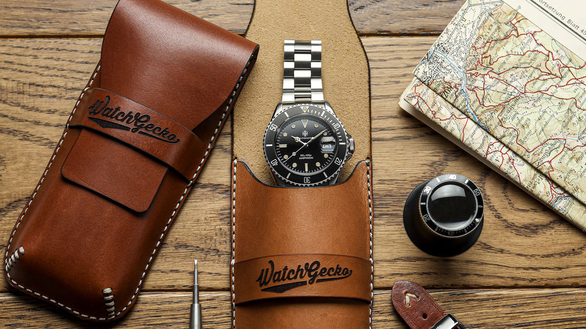 WatchGecko Handmade Artisan Leather Watch Case