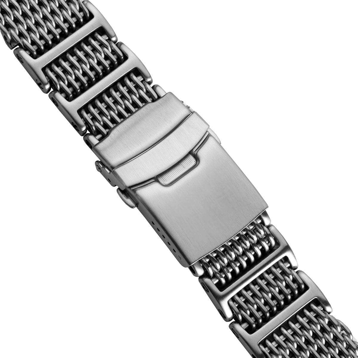 Genuine H Link Shark Mesh 316L Stainless Watch Strap - Satin | WatchGecko