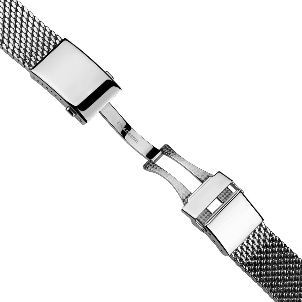 Staib Milanaise Mesh Polished Watch Bracelet with Butterfly Clasp 20mm