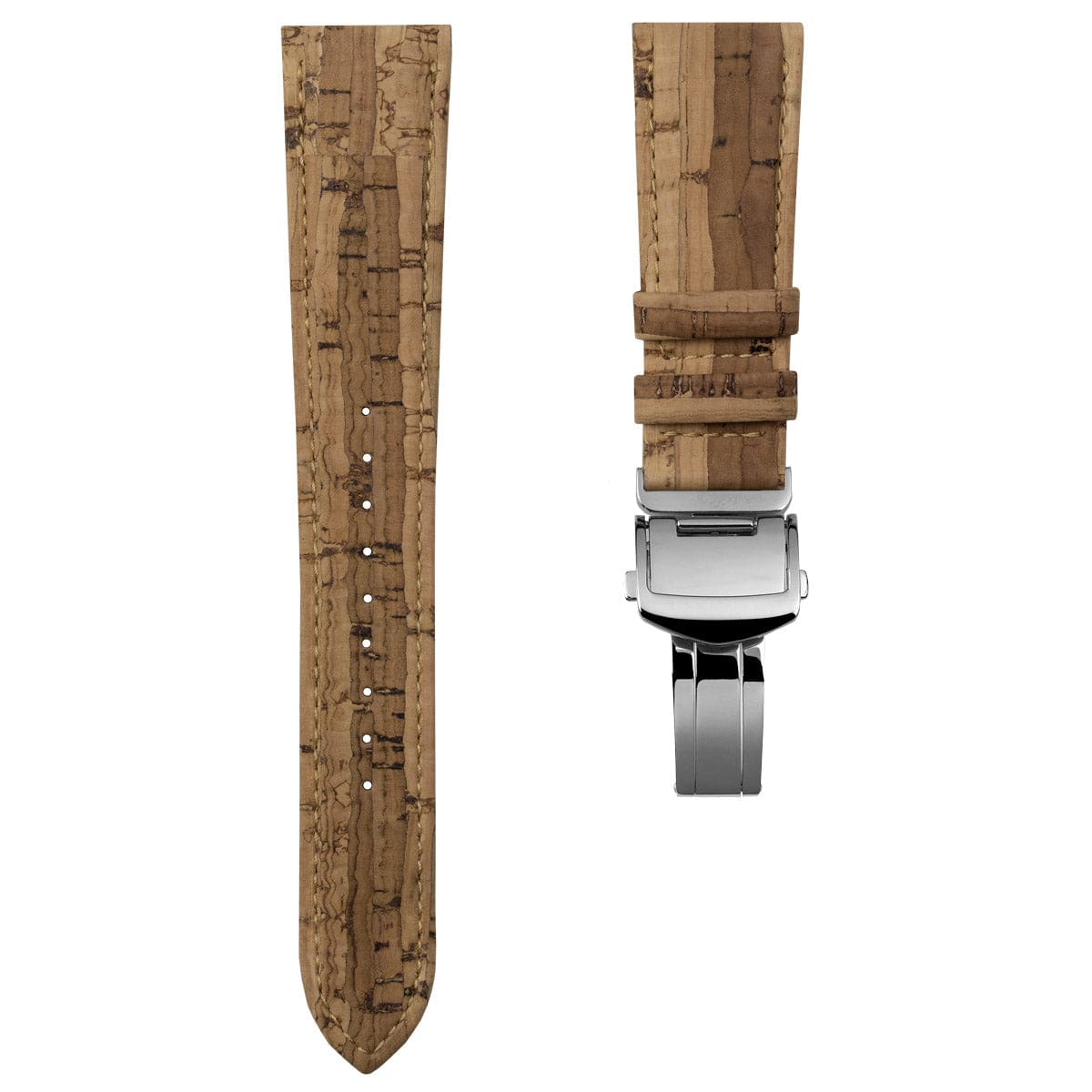 Greenwood (MKII) Deployment "Vegan" Cork Watch Strap - Bamboo Cork