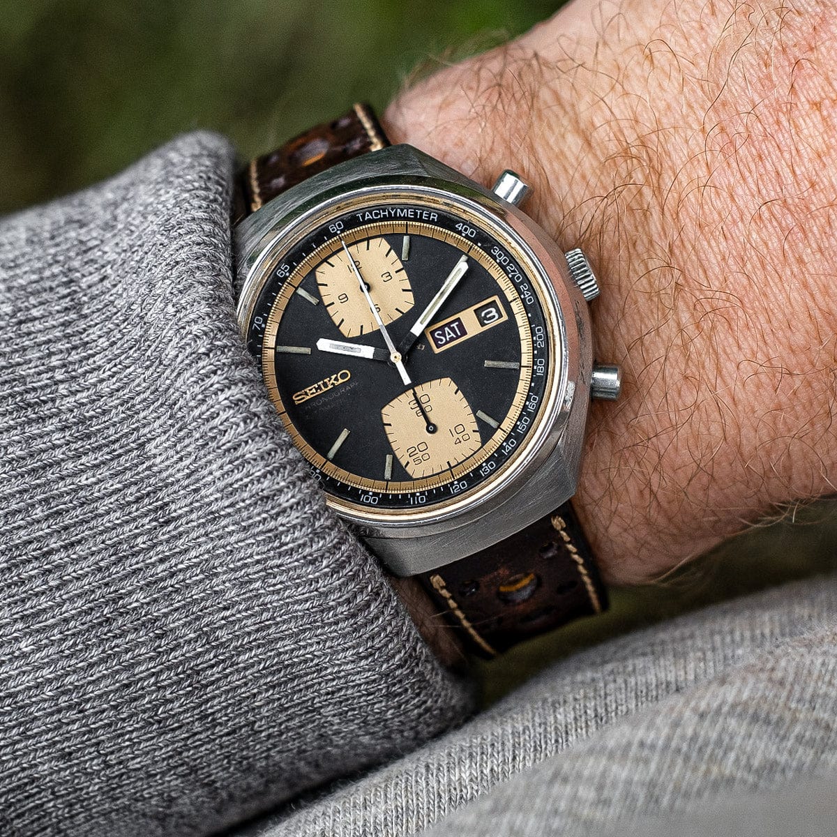 Radstock Racing Style Genuine Leather Watch Strap - Vintage Dark Brown |  WatchGecko