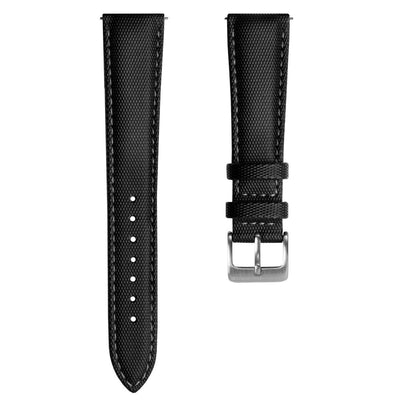 ZULUDIVER Modern Tropical Watch Strap (MkII) - Black - Silver Hardware