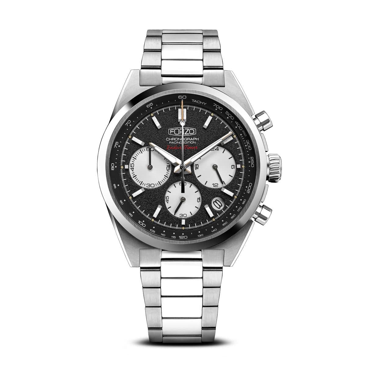 FORZO G2 EnduraTimer Chronograph Watch - Reverse Panda Dial - SS-B01-B |  WatchGecko