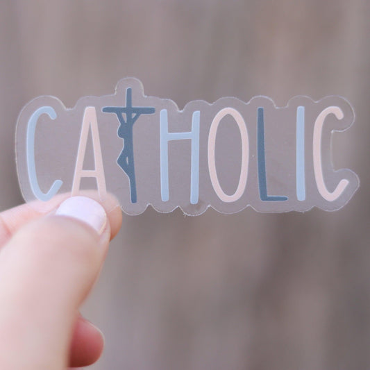 Rigid Catholic Sticker, Clear Vinyl – blessedbegodboutique