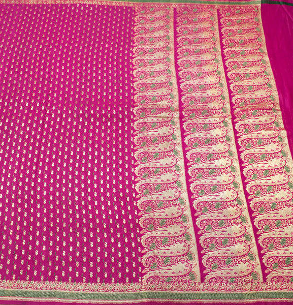 Banarasi Saree Woven Zari Brocade Antique Sari