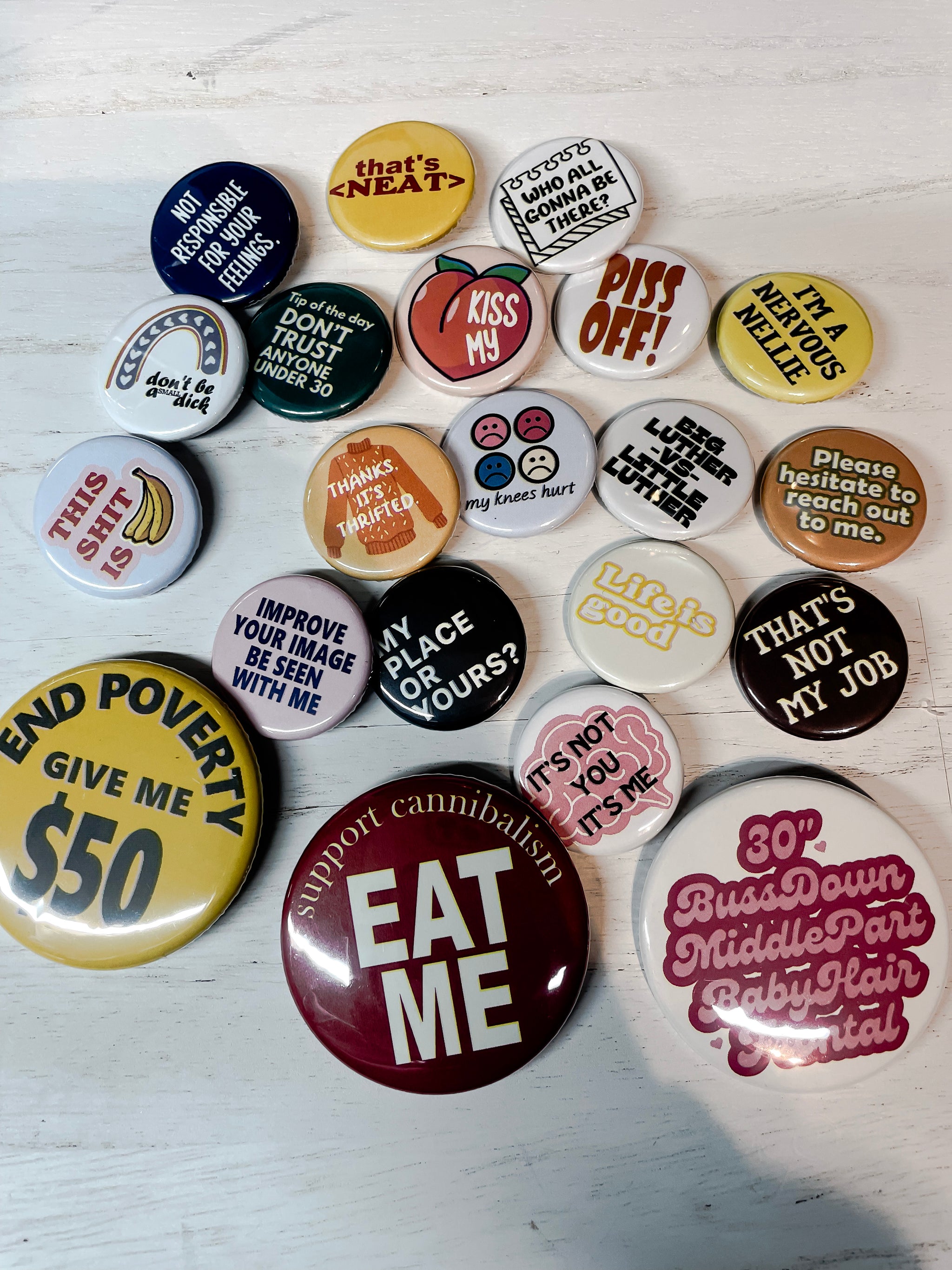 Branded Buttons (Sets of 100) 3 SIZES AVAILABLE – InclusiveRandomness