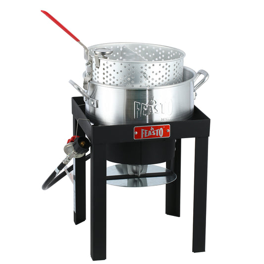 FEASTO 60QT Outdoor Propane Aluminum Boiling Pot with Basket, Crab Boil  Pot, Crab Steaming, Crawfish Boil Pot, Seafood Boil Pot, Adjustable  Regulator