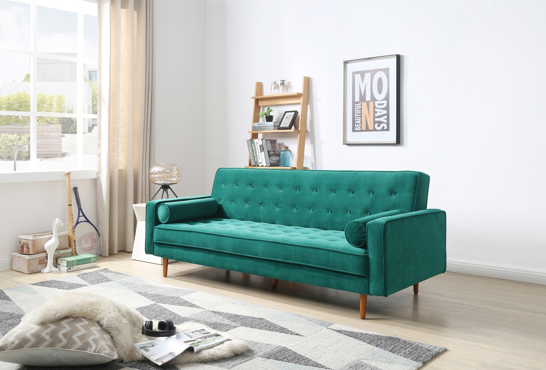 Sofa Bed 3 Seater Button Tufted Lounge for Living Room Couch Ve – Takealot.com.au