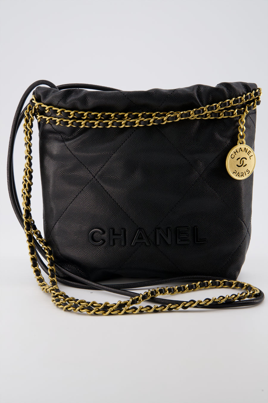 Chanel 22 Small Handbag Shiny Calfskin & Gold-Tone Metal