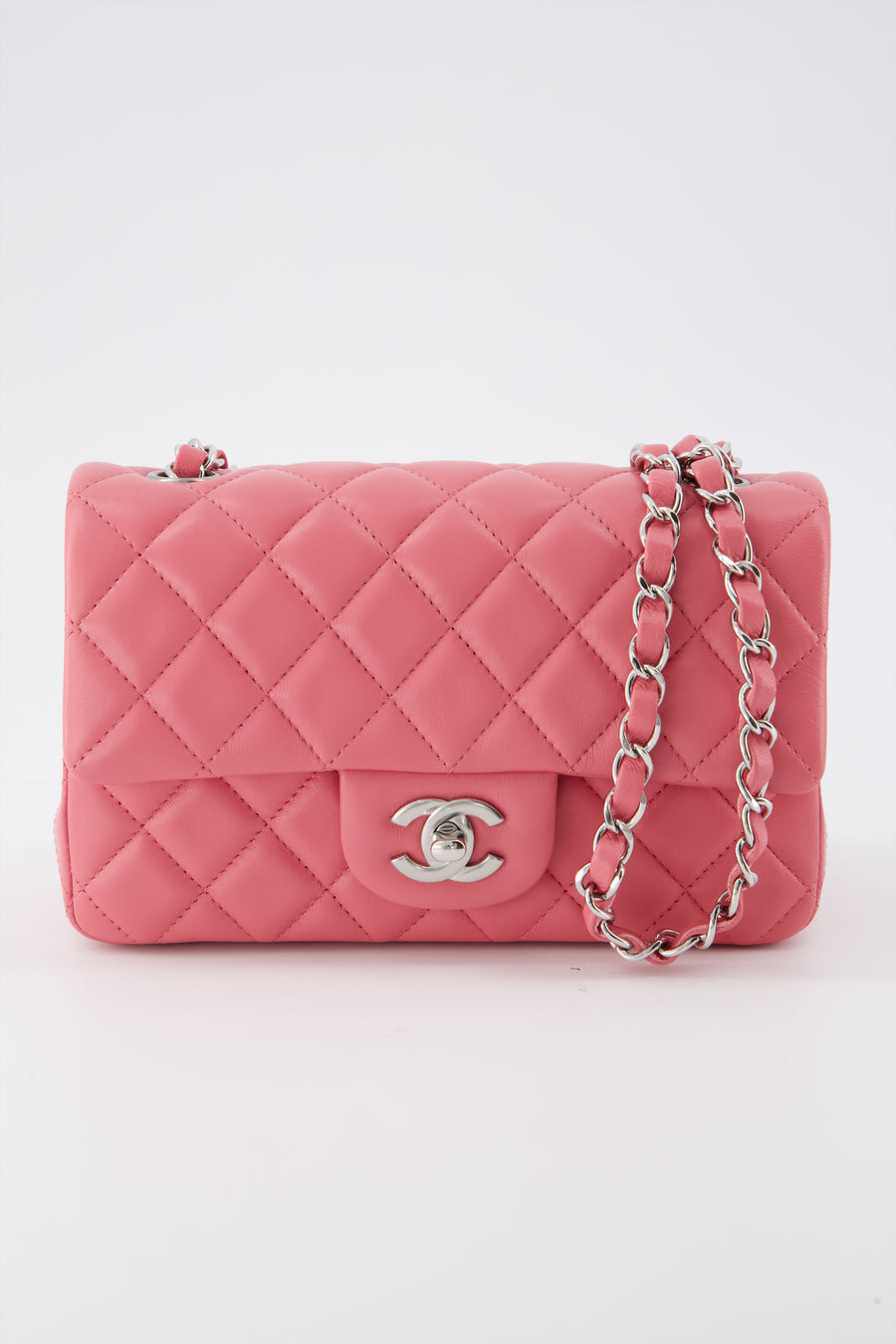 Chanel Sweetheart Mini Flap Pink Caviar Leather with Brushed Gold Hard