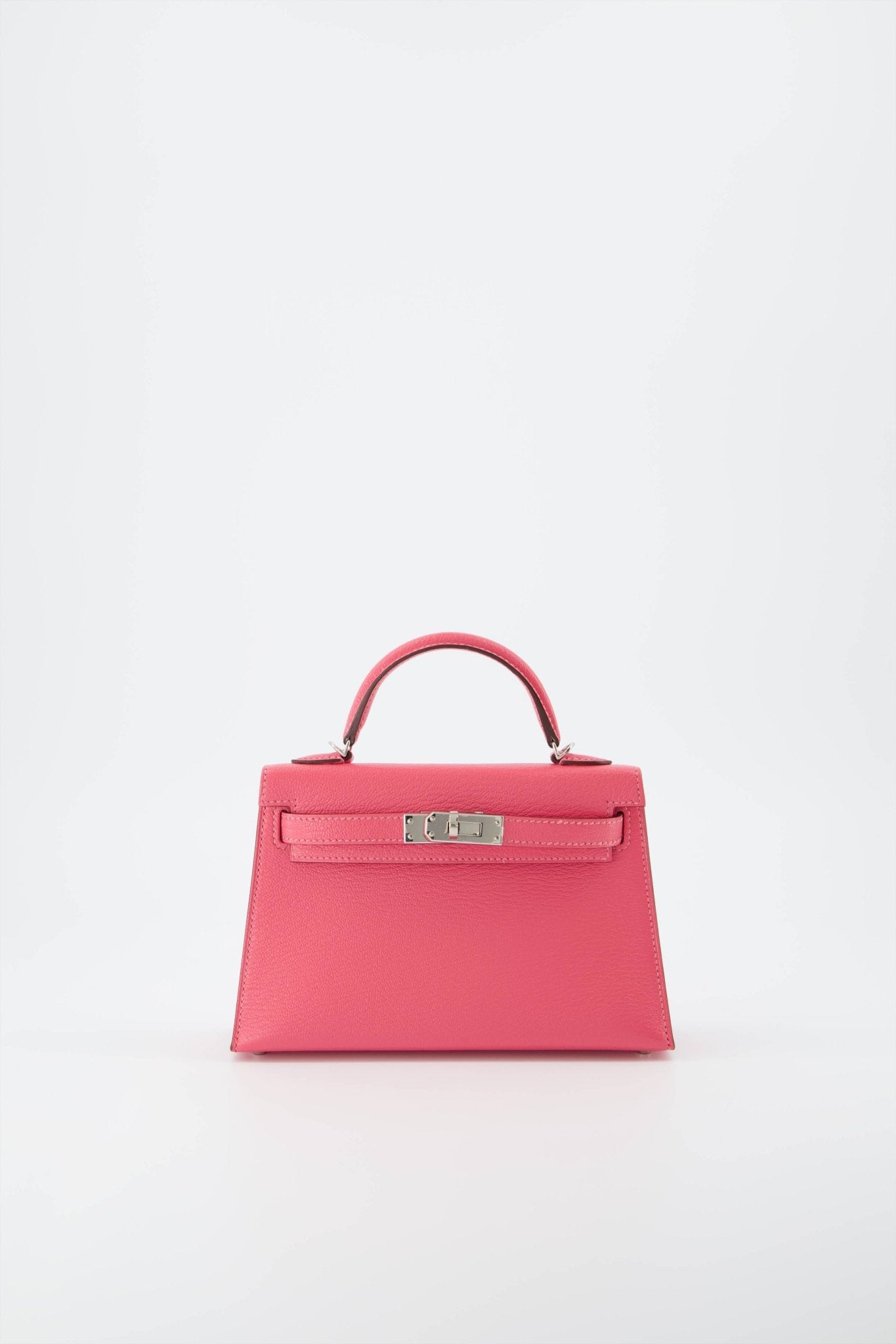 Hermes Mini Kelly 19cm Epsom Leather Palladium Hardware, Craie