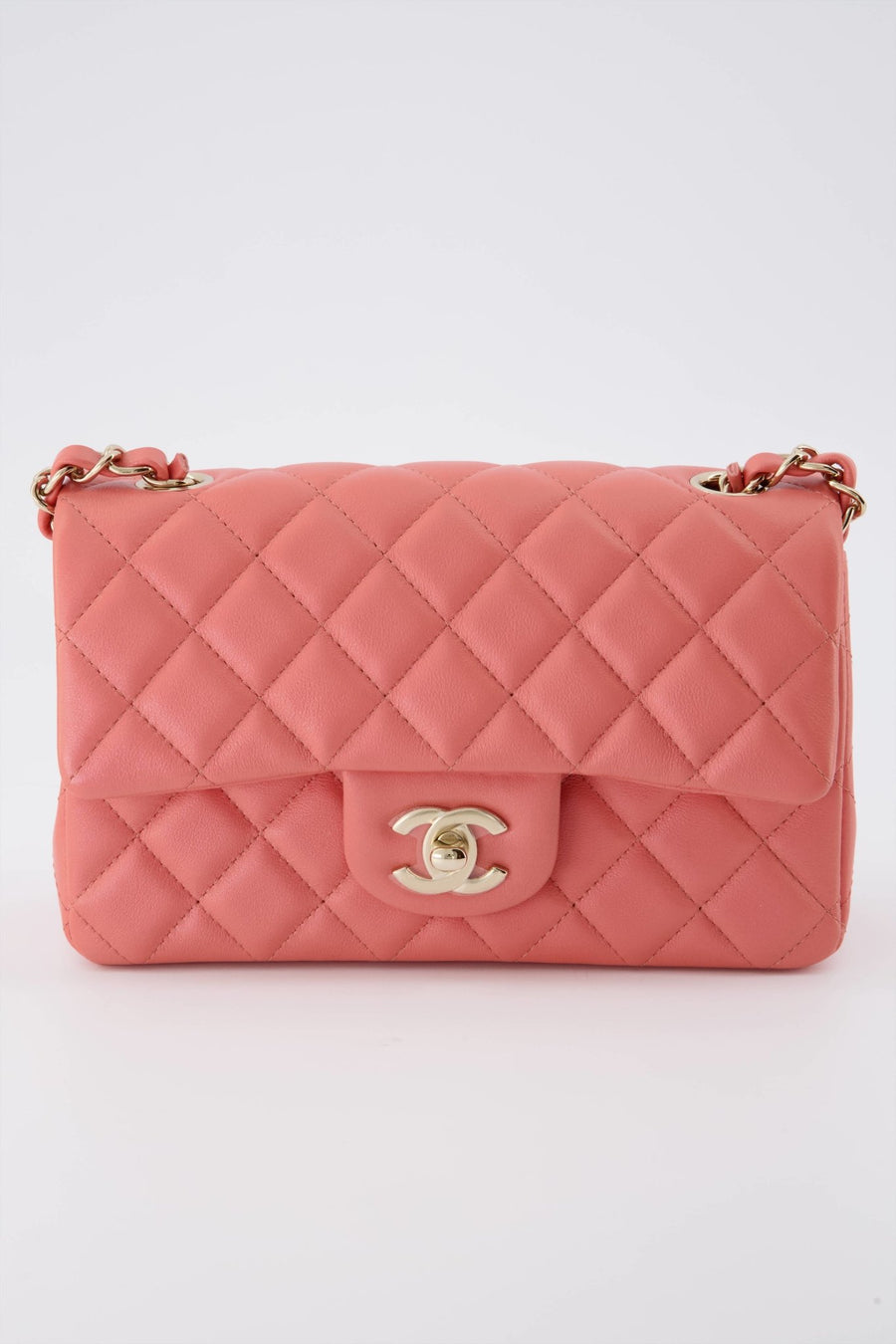 Chanel Sweetheart Mini Flap Pink Caviar Leather with Brushed Gold Hard