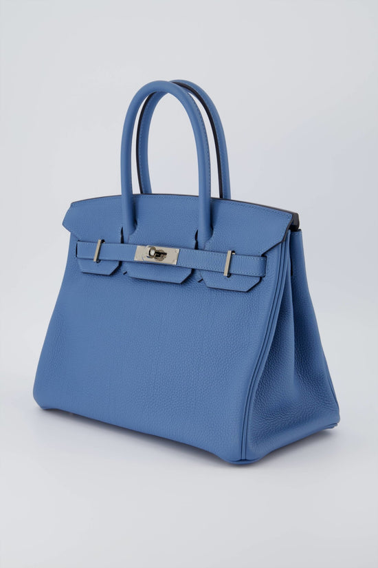 Hermes Birkin Handbag Bleu Pale Togo with Gold Hardware 30 For