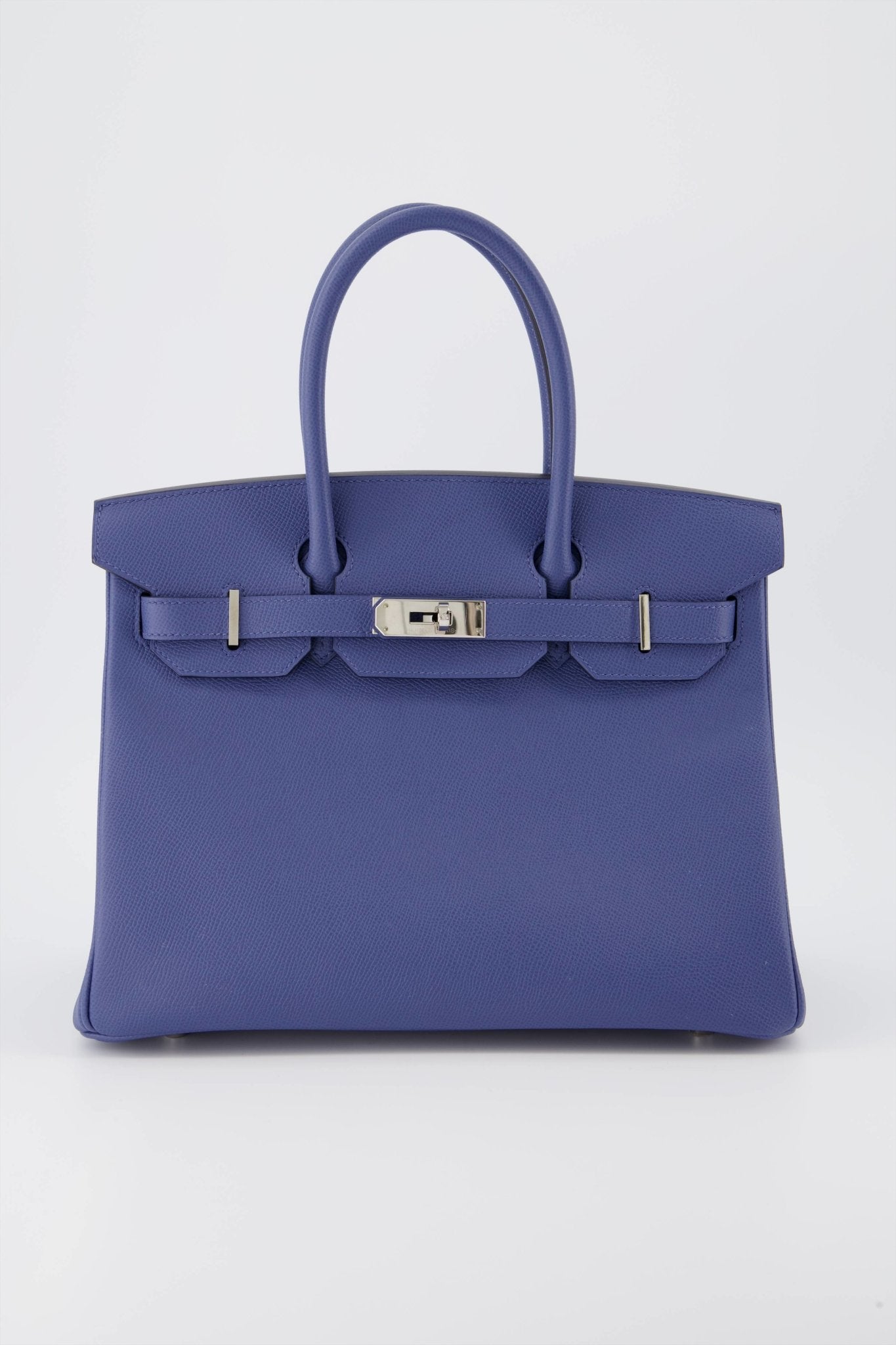 Hermes Birkin 30 Bag Blue Celeste Epsom Palladium Hardware New