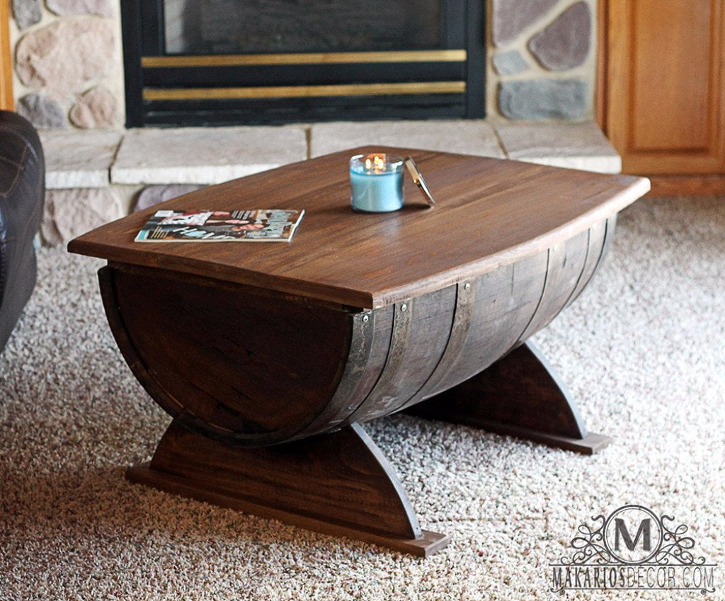 Dark Walnut Barrel Coffee Table Makario Decor ?v=1477096549