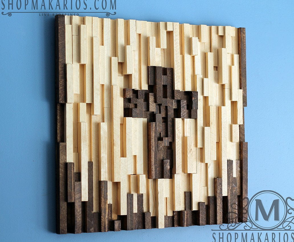 Shop Makarios Wood Tile Wall Art Cross Reclaimed Wood Art Modern