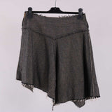 Washed Black Mini Skirt with Glitter Detail and Distressed Look - Size S
