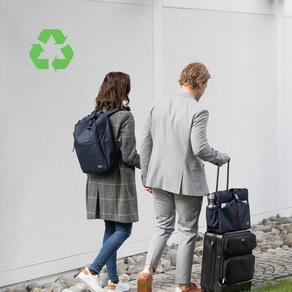 Image Shows a Troika rPET Backpack and Cooler bag in use