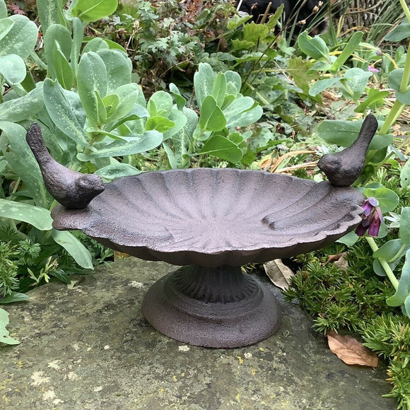 cast iron bird feeder dish