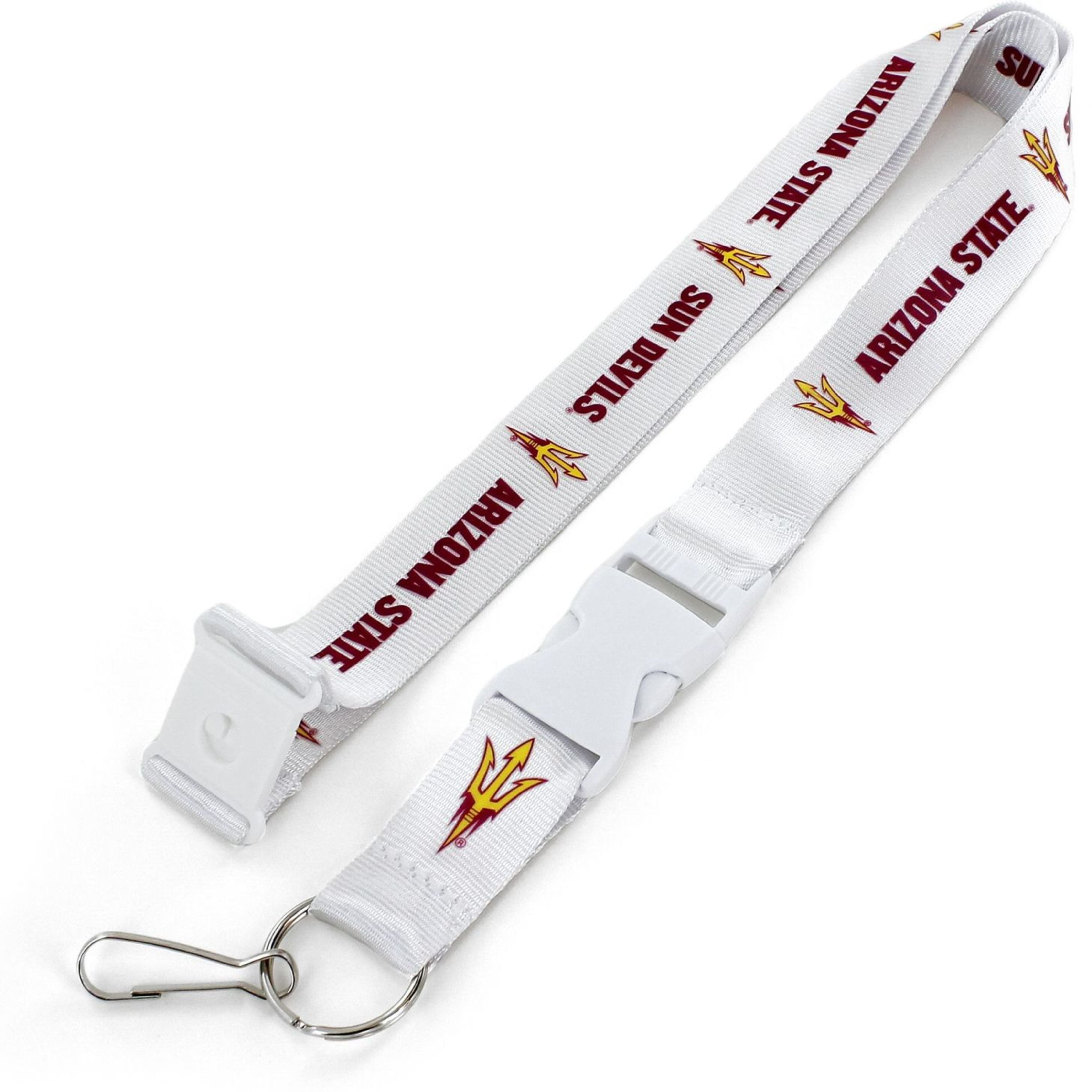 ASU Pitchfork Lanyard WHT