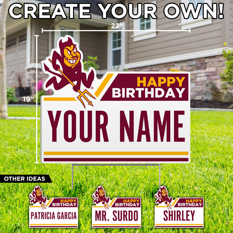 ASU Custom HBD Lawn Sign (Not In Store)