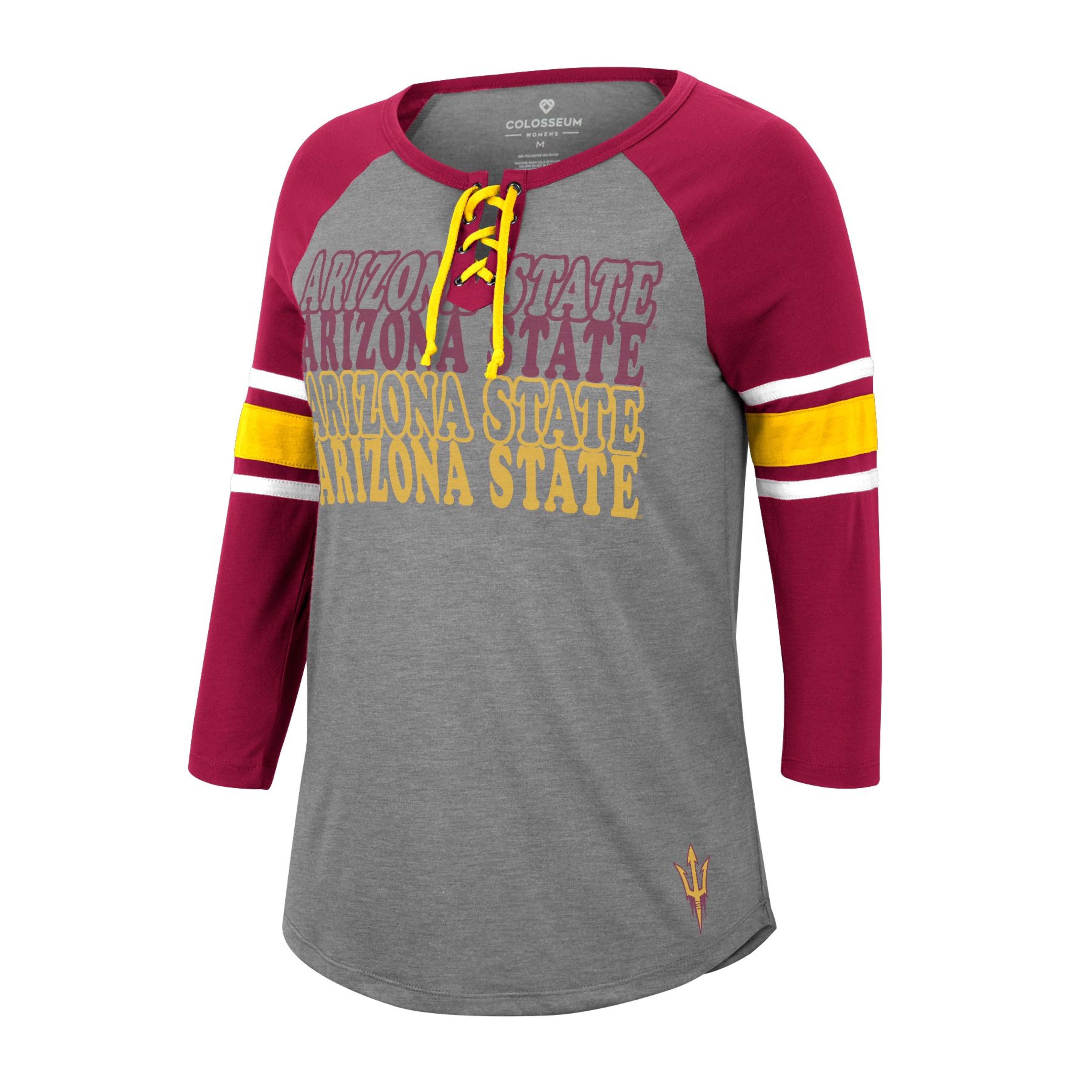 ASU Lace Up Ladies Henley GR/M