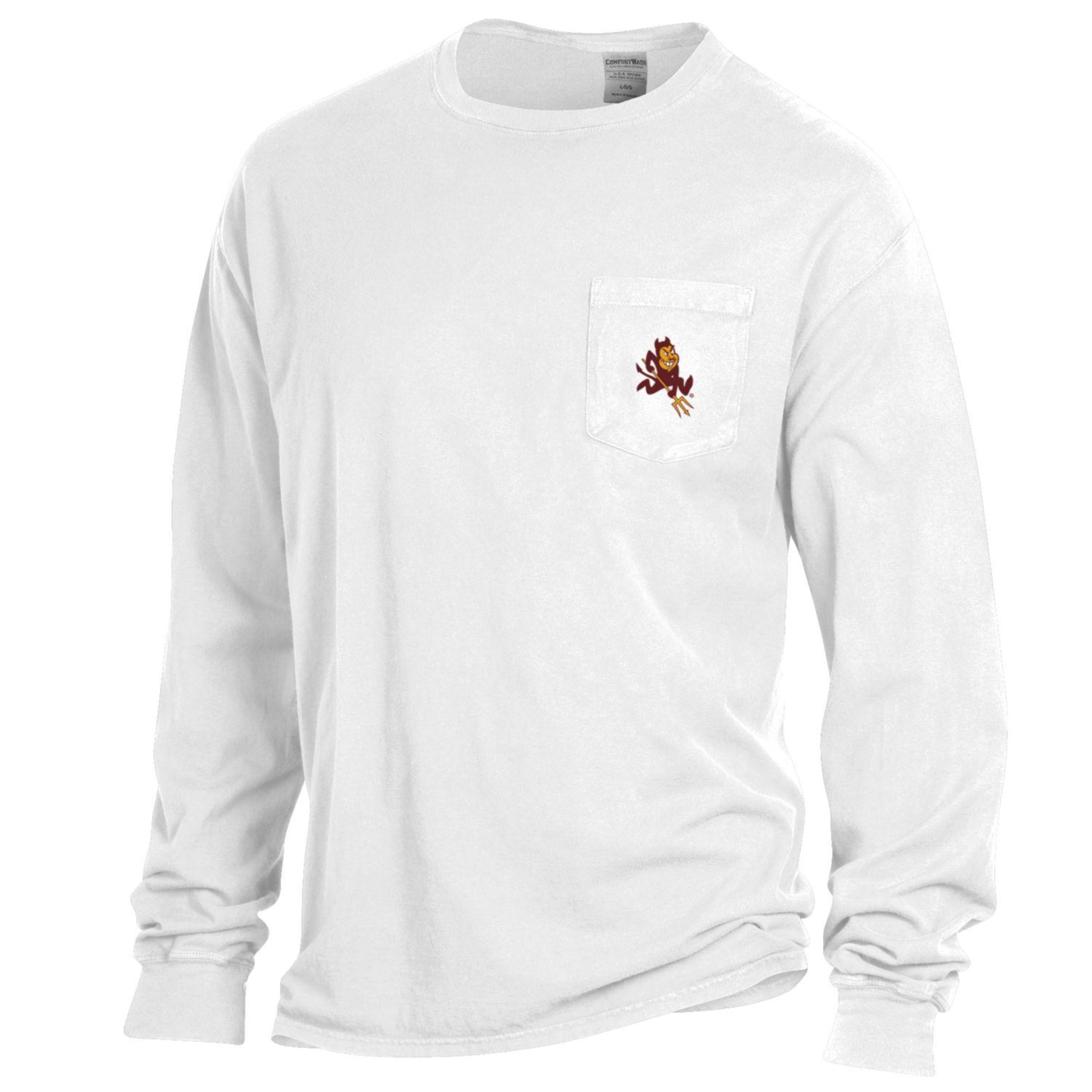 ASU Sparky Pocket L/S Tee WHT