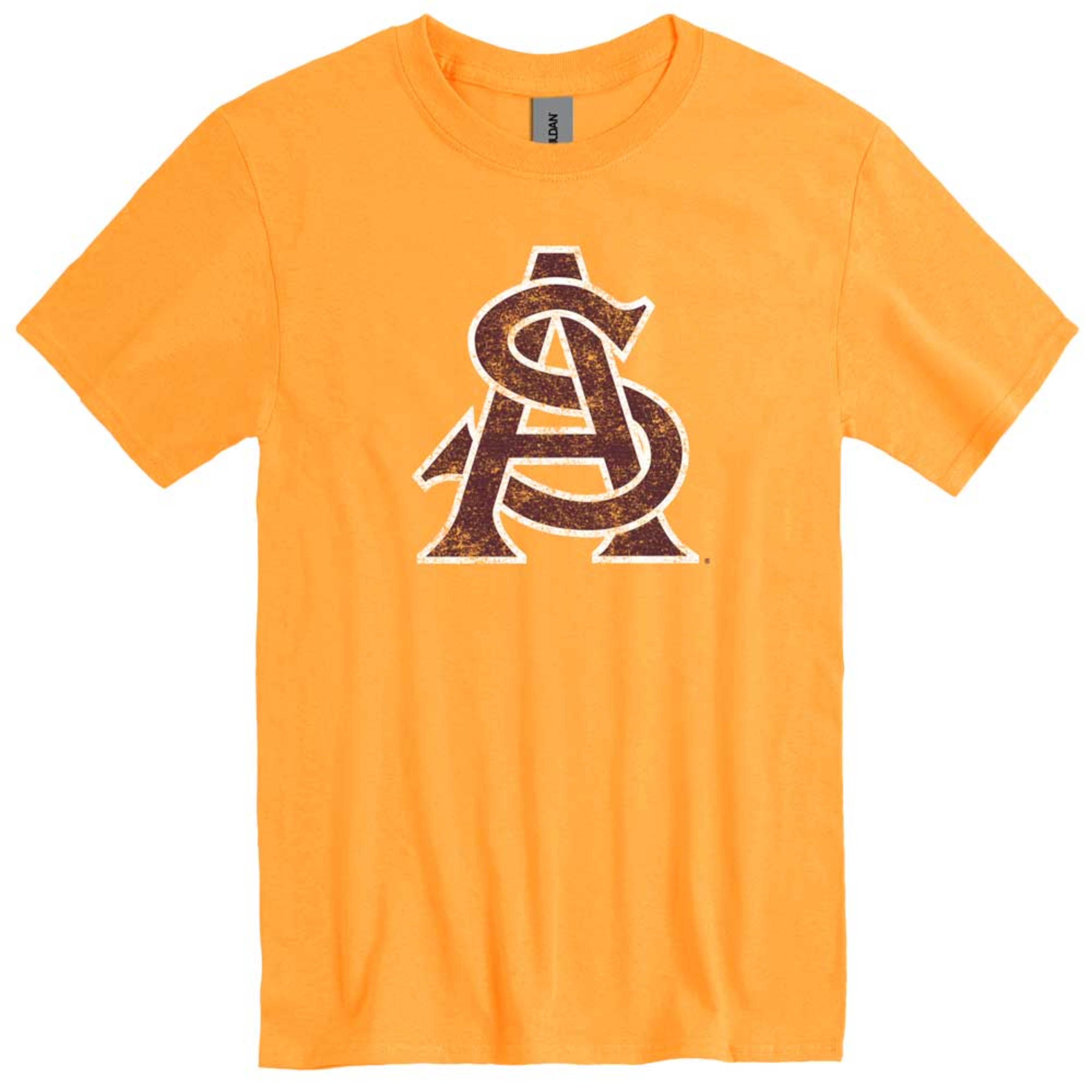 ASU Distressed A&S Tee GLD