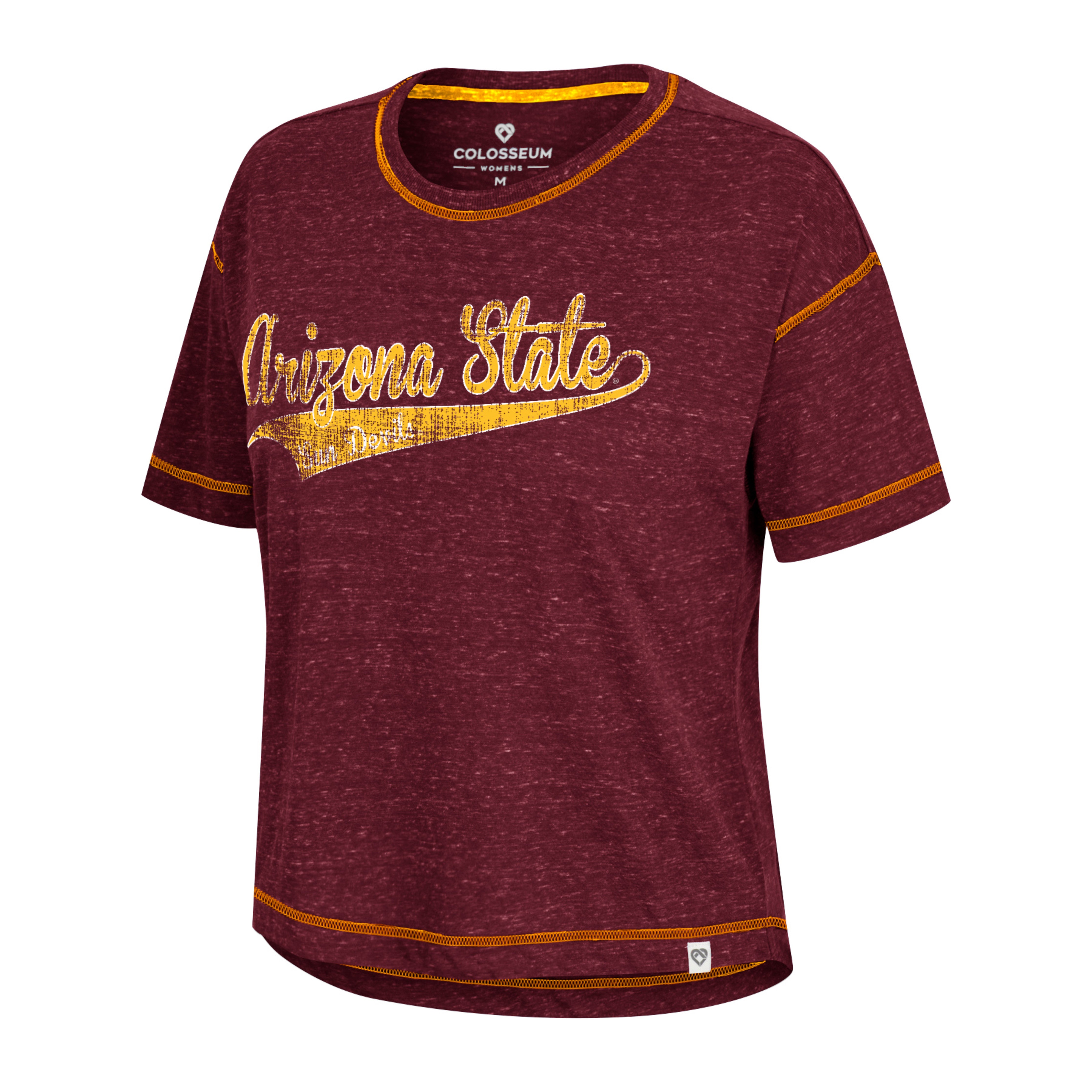 ASU HT Crop Ladies Tee MRN